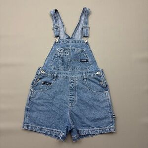 Vintage Y2K LA Blues Denim Short Overalls Shortalls